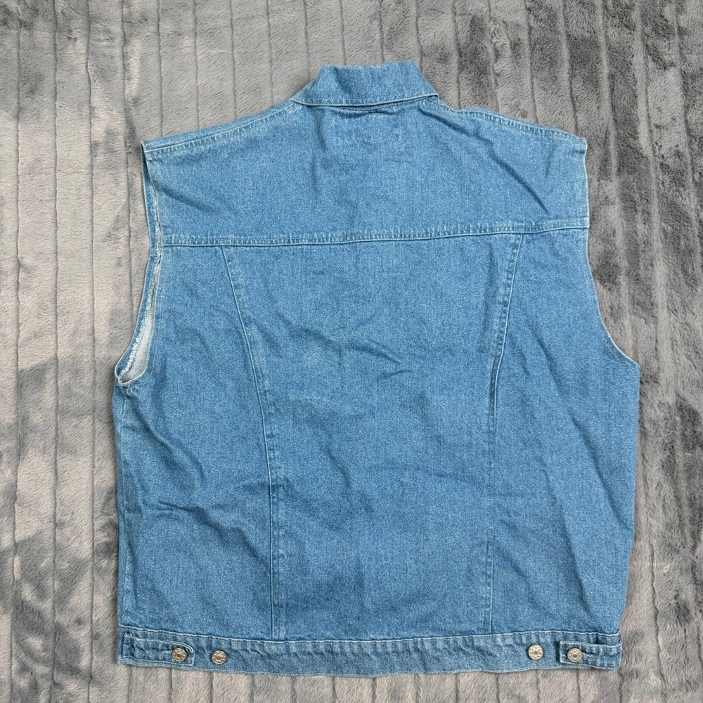 A Denim Shop Harley Owners Group HOG Patch Denim Vest Mens 4XL Blue Biker - Picture 6 of 7